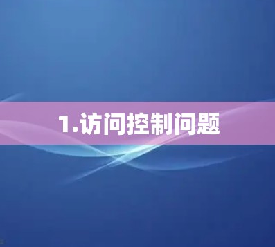 1.访问控制问题 1.访问控制问题
